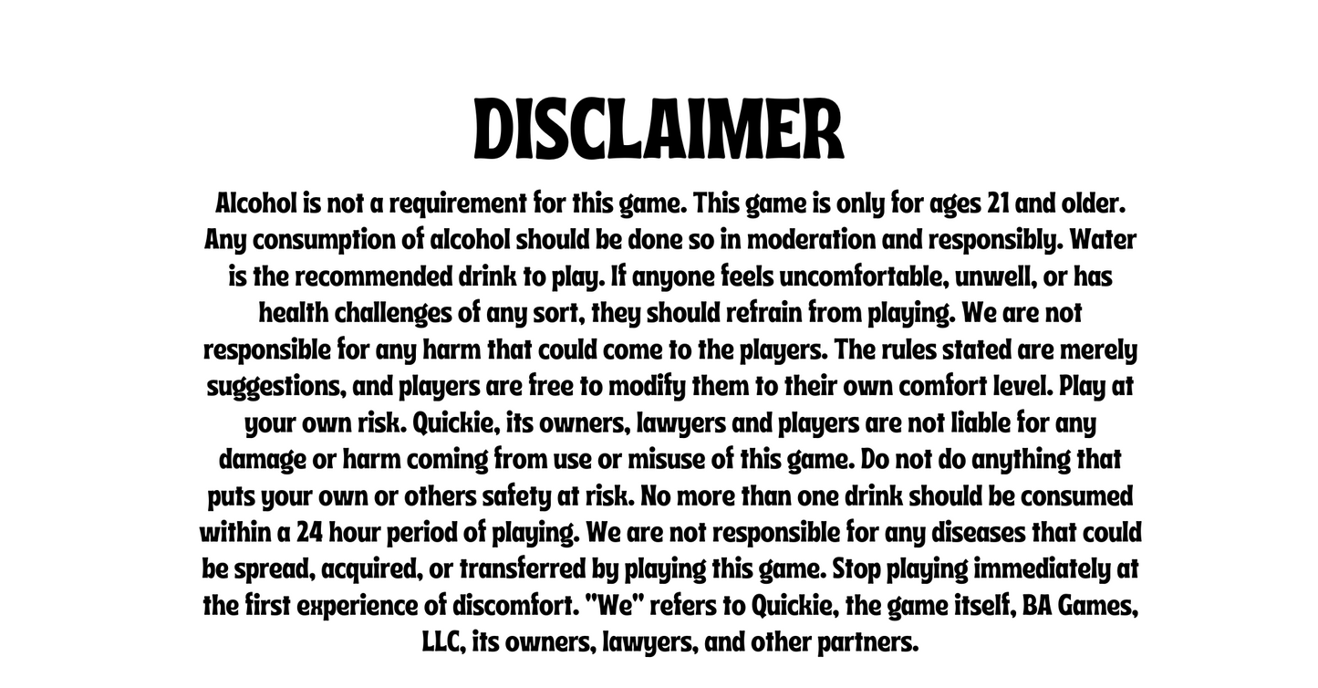 a QUICKIE Drinking Game